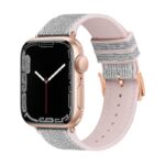 Watchband Hoco WA11 Diamond series 42/44/45/49mm για Apple Watch 1/2/3/4/5/6/7/8/SE/Ultra Λευκό Ασημί Silicone Band