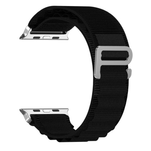 Watchband Noozy 38mm/40mm/41mm για Apple Watch 1/2/3/4/5/6/7/8/9/se/ultra 1/ultra 2 Μαύρο Nylon και Metal Band