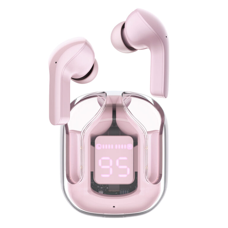 Wireless Hands Free TWS Acefast T6 ENC Pink Lotus v5.0  με Led Οθόνη Noise Reduction IPX4 Περιλαμβάνει Θήκη Μεταφοράς