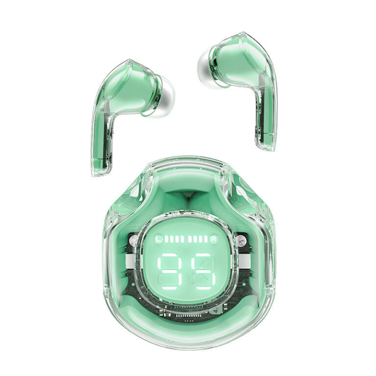 Wireless Hands Free TWS Acefast T8 Color Mint Green v5.3  με Led Οθόνη Noise Reduction IPX4 Περιλαμβάνει Θήκη με Λουράκι Μεταφοράς