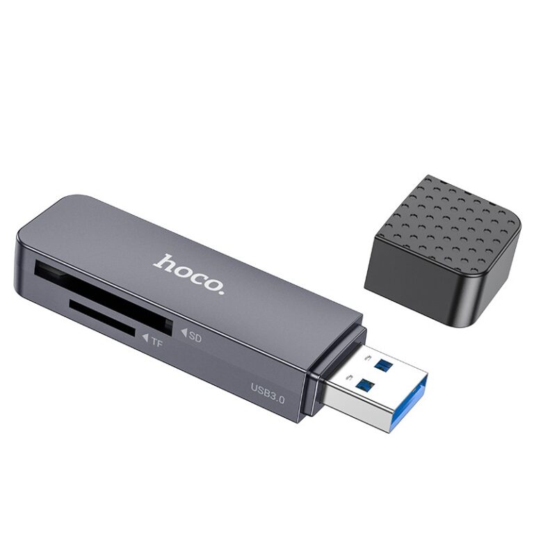 Αναγνώστης Κάρτας Μνήμης Hoco HB45 Spirit 2-σε-1 USB 3.0 έως 5Gbps και 2TB για Micro SD και SD Γκρι