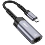 Αντάπτορας  Hoco UA26 USB-C σε RJ45 OTG 100Mbps 12.5cm Γκρι