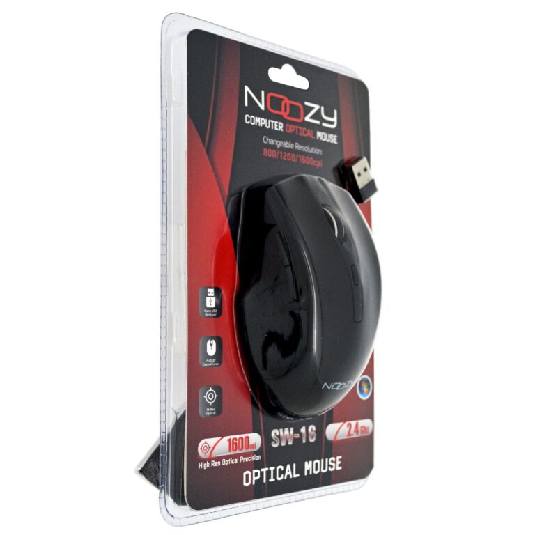 Ασύρματο Ποντίκι Noozy SW-16 USB 6D 2.4GHz με 6 Πλήκτρα και 1600DPI Μαύρο