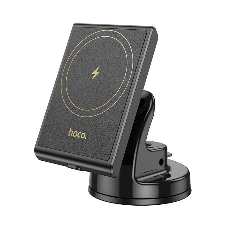 Βάση Στήριξης Αυτοκινήτου Hoco HW20 Precious με Magnetic Wireless Fast Charger έως 15W USB Μαύρη 4.5"-7"