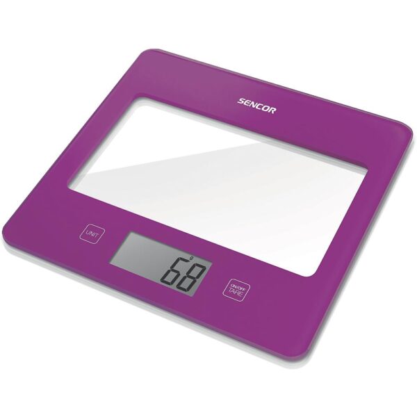 Ζυγαριά Κουζίνας 5kg UltraSlim Glass Sencor SKS 5035VT Μωβ