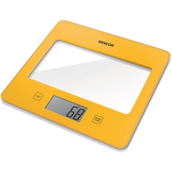 Ζυγαριά Κουζίνας 5kg UltraSlim Glass Sencor SKS 5036YL Κίτρινο