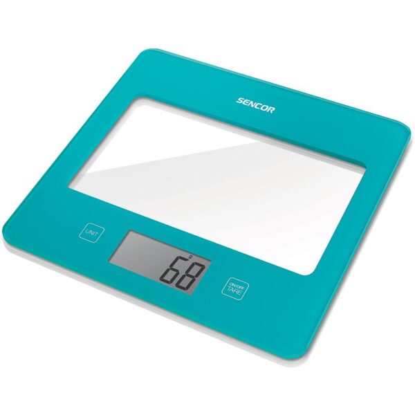 Ζυγαριά Κουζίνας 5kg UltraSlim Glass Sencor SKS 5037TQ Τιρκουάζ