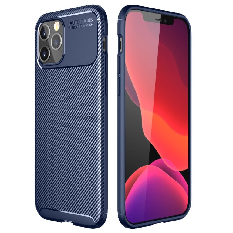 Θήκη Ancus AutoFocus Carbon Fiber για Apple iPhone 12 / iPhone 12 Pro Μπλέ