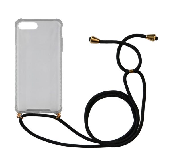 Θήκη Ancus Crossbody για Apple iPhone 7 Plus / iPhone 8 Plus Διάφανη με Κορδόνι Μαύρο