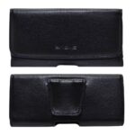 Θήκη Οριζόντια Large Ancus Δερμάτινη για Smartphone 5" έως 5.5" Ίντσες Μαύρη
