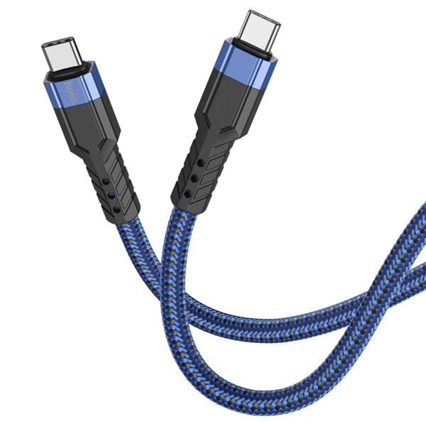 Καλώδιο Σύνδεσης Hoco U110 USB-C σε USB-C Braided 60W 20V/3A Μπλε 1.2m Υψηλής Αντοχής