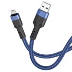 Καλώδιο Σύνδεσης Hoco U110 USB σε Micro-USB Braided 2.4A Μπλε 1.2m Υψηλής Αντοχής