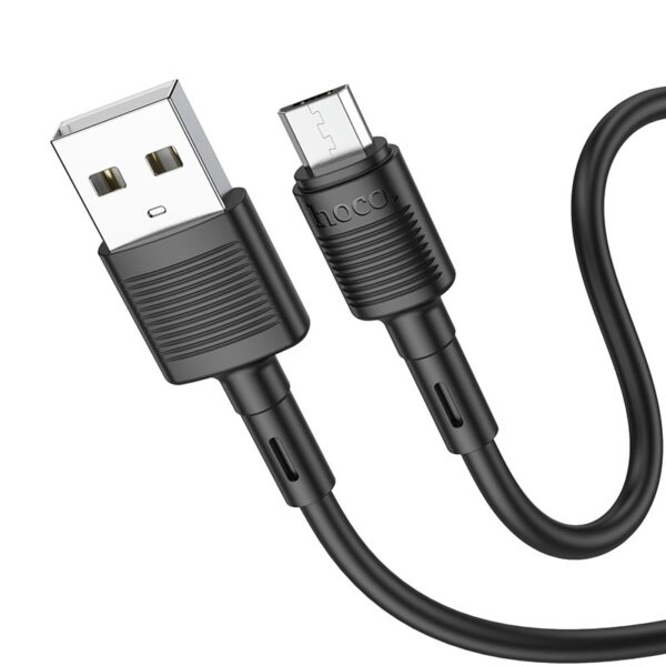 Καλώδιο Σύνδεσης Hoco X83 Victory USB σε Micro-USB 2.4A Μαύρο 1m Υψηλής Αντοχής