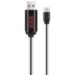Καλώδιο σύνδεσης Hoco U29 LED Display USB σε Micro-USB 2.0A Fast Charging Λευκό 1m