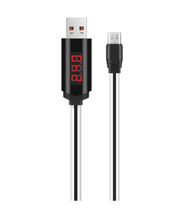 Καλώδιο σύνδεσης Hoco U29 LED Display USB σε Micro-USB 2.0A Fast Charging Λευκό 1m