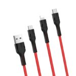 Καλώδιο σύνδεσης Hoco U31 Benay Braided με Νάυλον Κορδόνι 3 σε 1 USB σε Micro-USB