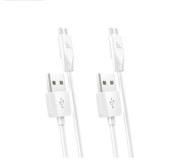 Καλώδιο σύνδεσης Hoco X1 USB σε Micro-USB Λευκό 1m - 2 Τεμάχια