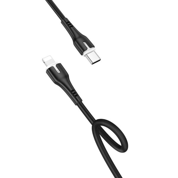 Καλώδιο σύνδεσης Hoco X45 Surplus USB C σε Lightning 2.4A με Ένδειξη LED για φόρτιση και μεταφορά δεδομένων Μαύρο 1m