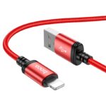 Καλώδιο σύνδεσης Hoco X89 Wind USB σε Lightning 2.4A Κόκκινο 1m Braided