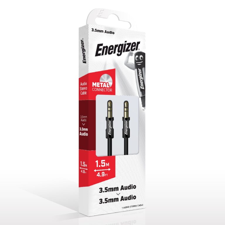 Καλώδιο σύνδεσης Ήχου Energizer C130JIBK 3.5mm Αρσενικό σε 3.5mm Αρσενικό 1.5m Μαύρο