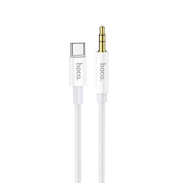 Καλώδιο σύνδεσης Ήχου Hoco UPA19 Braided USB-C Αρσενικό σε 3.5mm Αρσενικό 1m Ασημί