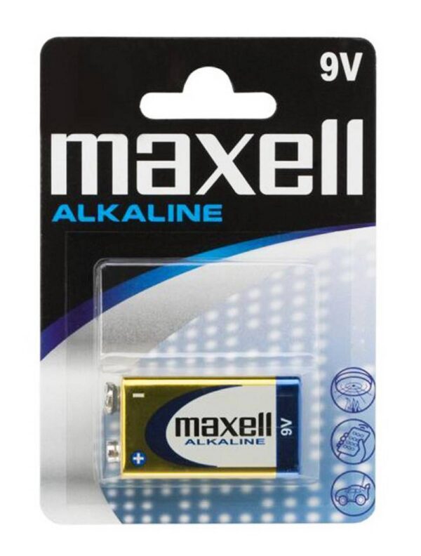 Μπαταρία Power Alkaline Maxell 6LR61 size 9V Τεμ. 1