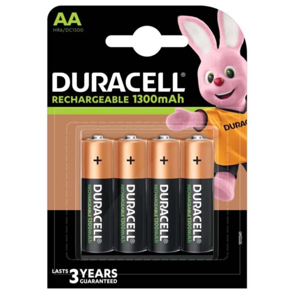 Μπαταρία Επαναφορτιζόμενη Duracell 1300 mAh size AA Ni-MH 1.2V Τεμ. 4