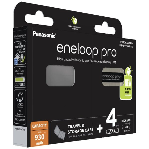 Μπαταρία Επαναφορτιζόμενη Panasonic Eneloop Pro Eco Pack BK-4HCDEC4BE 930 mAh size AAA Ni-MH 1.2V Τεμ. 4 με κουτί αποθήκευσης