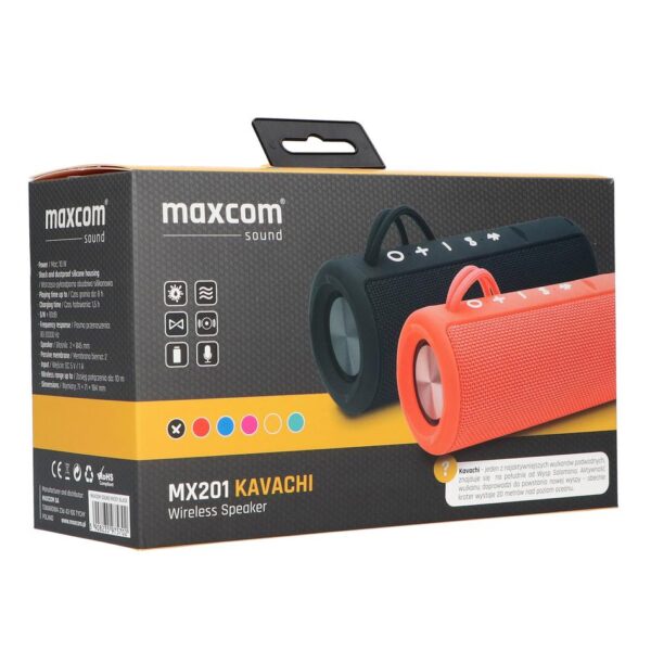 Φορητό Ηχείο Bluetooth Maxcom Kavachi MX201 TWS 2x5W Μαύρο IP66