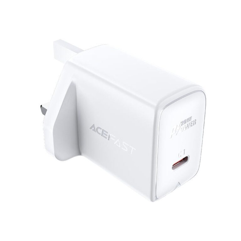 Φορτιστής Ταξιδίου Acefast A4 Fast Charging USB-C PD20W Λευκός με UK Plug