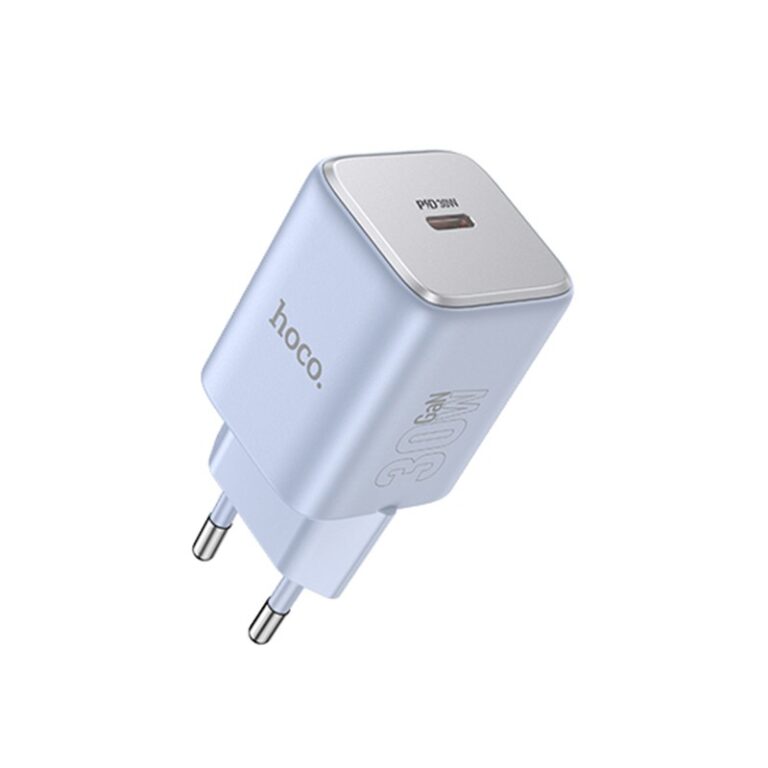 Φορτιστής Ταξιδίου Hoco N43 Vista με USB-C PD30W GaN Tech Small Size Μπλε