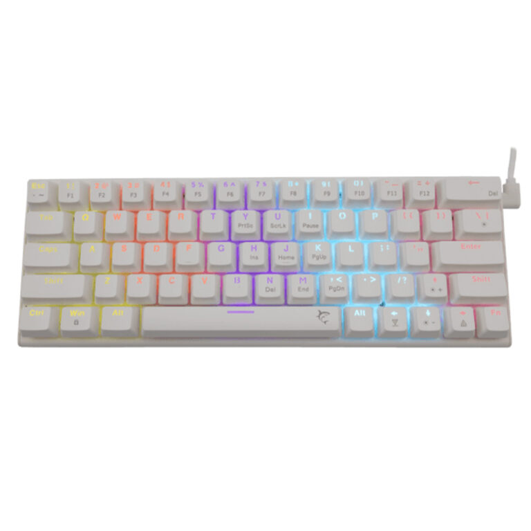 WHITE SHARK MECHANICAL KEYBOARD US BLUE SWITCH WAKIZASHI WHITE