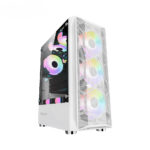 ARMAGGEDDON GAMING PC CASE DUAL CHAMBER WITH 3 ARGB FANS TRITRON 2 WHITE