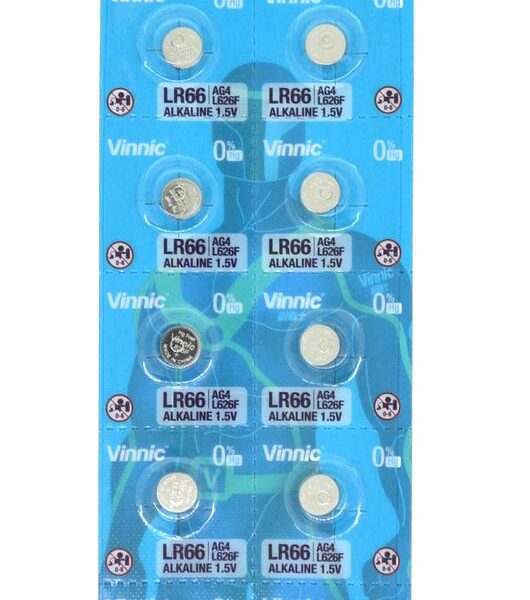 Buttoncell Vinnic L626F AG4 LR66 Τεμ. 10 με Διάτρητη Συσκευασία