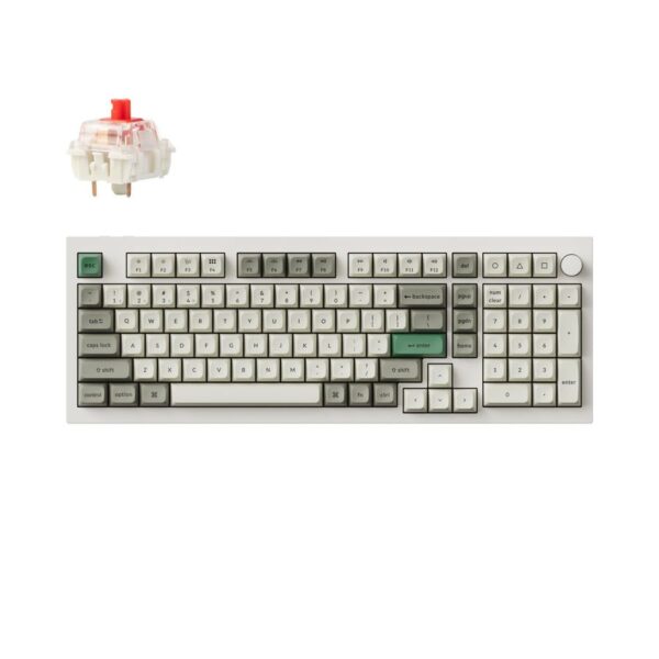 Keychron Q5 Max (Q5M-P1) QMK/VIA Wireless Custom Mechanical White Keyboard-Red Switch 96% US Layout