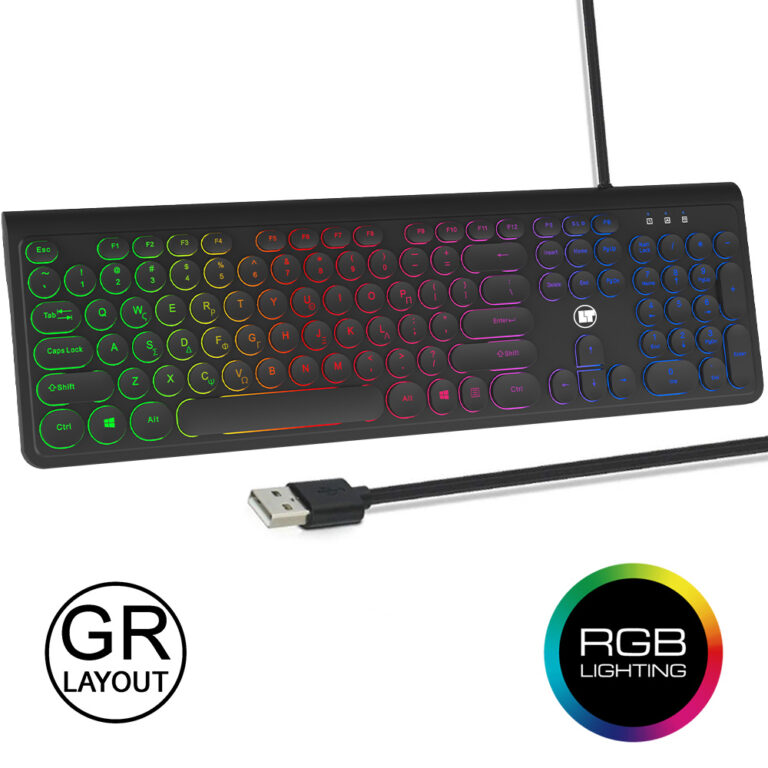 LAMTECH RAINBOW WIRED USB KEYBOARD WITH ROUND KEYS