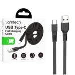 LAMTECH TYPE-C 3.0A FLAT CHARGING CABLE 1M BLACK