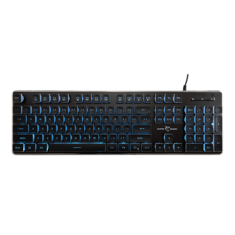 WHITE SHARK LED KEYBOARD GK-003141 TACHI US LAYOUT BLACK