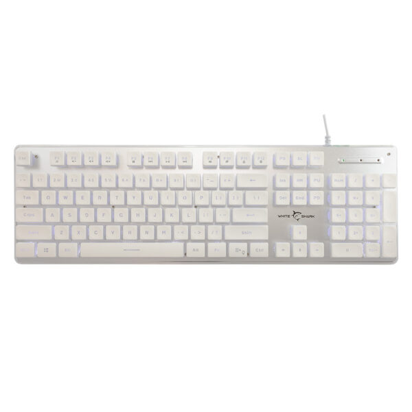 WHITE SHARK LED KEYBOARD GK-003241 TACHI US LAYOUT WHITE