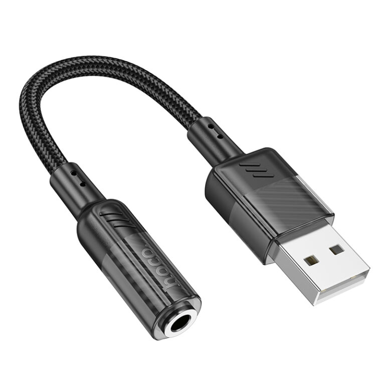 Εξωτερική Κάρτα Ήχου Hoco LS37 USB 3.5mm για Μικρόφωνο και Ήχο Μαύρο