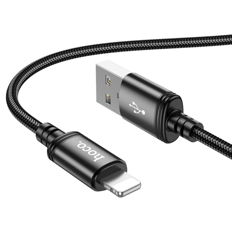 Καλώδιο σύνδεσης Hoco X89 Wind USB σε Lightning 2.4A Μαύρο 1m Braided