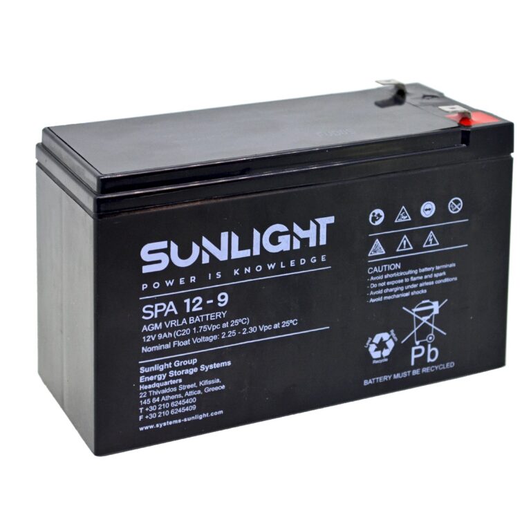 Μπαταρία Sunlight VRLA AGM (12V 9Ah) 2.6kg 93mm x 65mm x 150mm