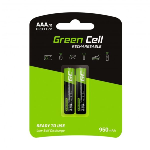 Μπαταρία Επαναφορτιζόμενη Green Cell GR07 950 mAh size AAA  1.2V Τεμ. 2