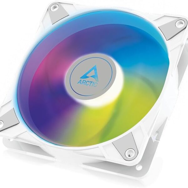 Arctic P12 PWM PST A-RGB White 0dB – 120mm Pressure optimized case fan PWM controlled speed with PST