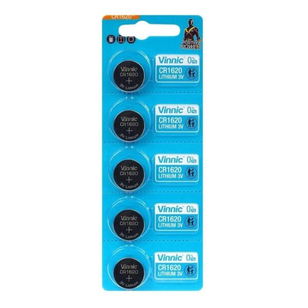 Buttoncell Vinnic CR1620 3V Τεμ. 5 με Διάτρητη Συσκευασία