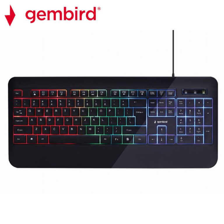 GEMBIRD SLIM RAINBOW BACKLIGHT MULTIMEDIA KEYBOARD US LAYOUT BLACK