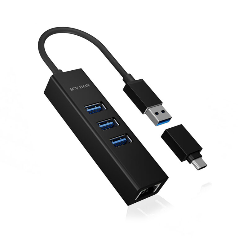 ICY BOX 4-PORT USB 3.2 HUB AND GIGABIT LAN ADAPTER