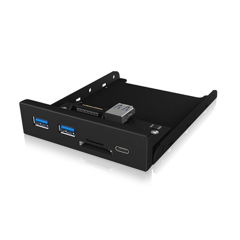 ICY BOX FRONT PANEL 4-PORT USB3.2 HUB AND CARD READER BLACK