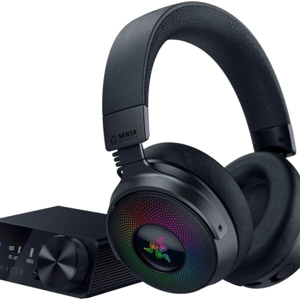 Razer KRAKEN V4 Pro - Wireless 7.1 RGB Gaming Headset - Sound Card - Haptic Feedback - PC/PS5/PS4