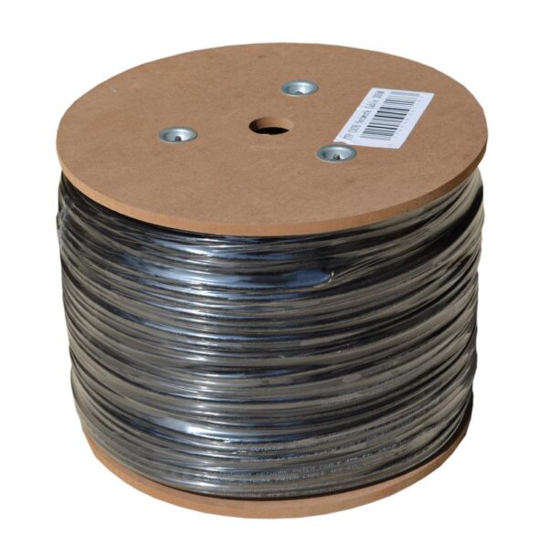 Καλώδιο Δικτύου Jasper Cat 6 UTP 24AWG CCA Kουλούρα 305m Μαύρο Εξωτερικής Χρήσης